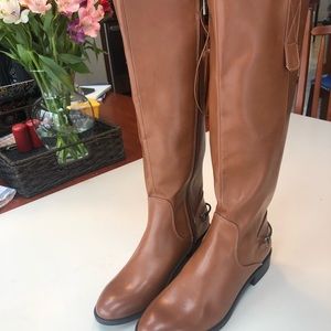 Sam and Libby Tall Brown Boots with Metal Detail